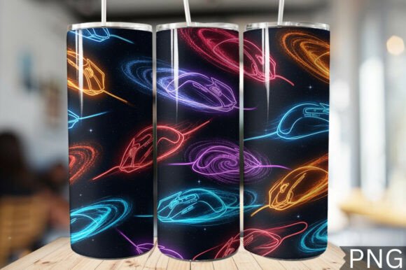 Download Gamer Girl Neon Tech Tumbler Wrap PNG - Neon tech Collection