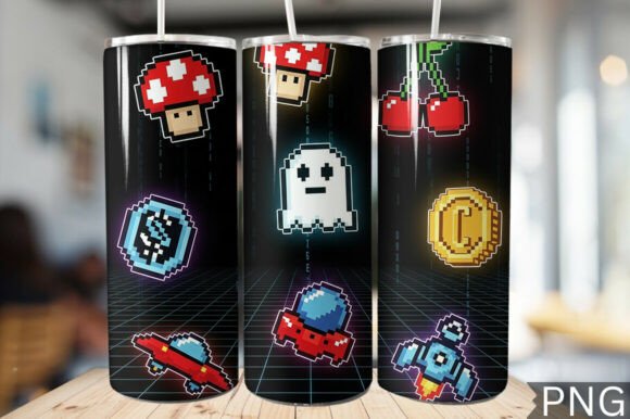 Download Gamer Girl Neon Tech Tumbler Wrap PNG - Neon tech Collection