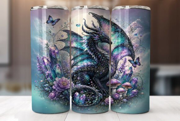 Download Fantasy Crystal Dragon 20oz Tumbler Wrap - Fantasy Collection