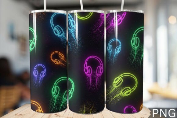Download Gamer Girl Neon Tech Tumbler Wrap PNG - Neon tech Collection