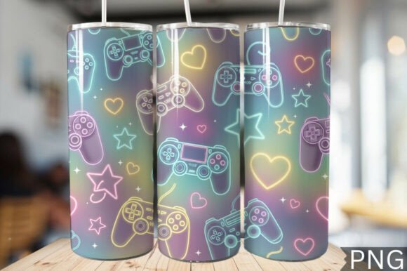 Download Gamer Girl Neon Tech Tumbler Wrap PNG - Premium Resources