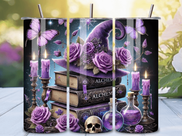 Download Alchemy Gothic Books Tumbler Wrap PNG - Alchemy Collection