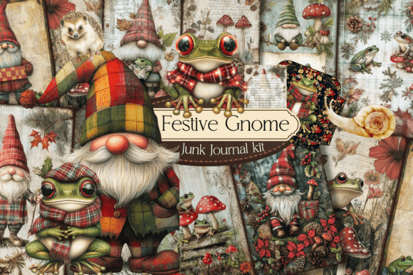 Download Festive Gnome Junk Journal Kit - Festive Collection