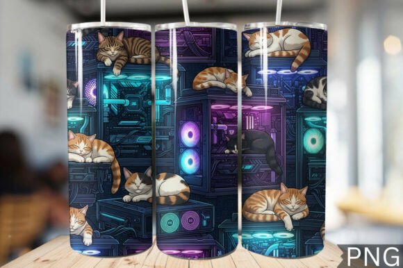 Download Gamer Girl Neon Tech Tumbler Wrap PNG - Neon tech Collection