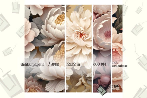 Download 3d Flowers Peony Paper Background Print - Background print Collection