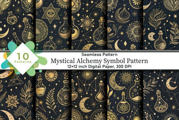 Download Mystical Alchemy Symbol Pattern - Alchemy Collection