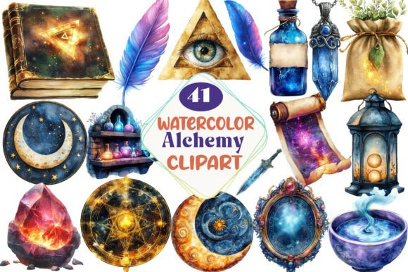 Download Watercolor Alchemy Clipart Bundle - Alchemy Collection